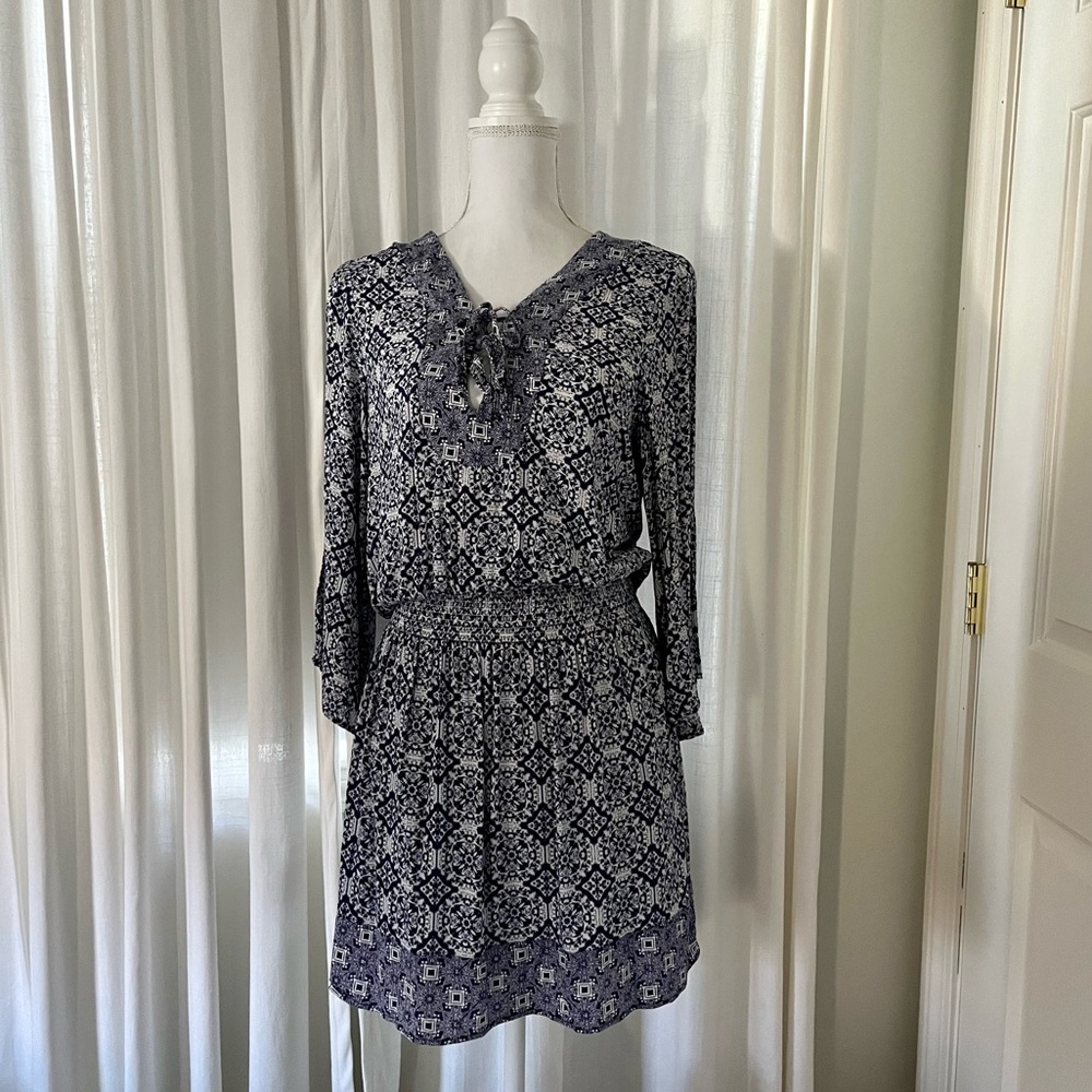 JACK by BB Dakota Printed Ruched Waist Dress